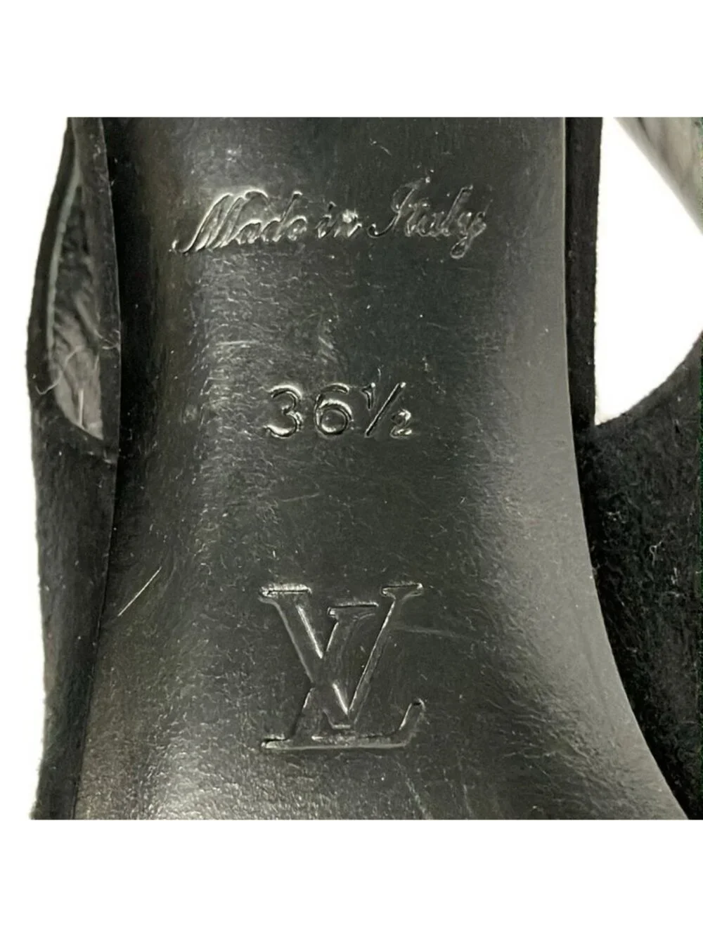 Louis Vuitton Sandals 36.5 Black Silver Gold